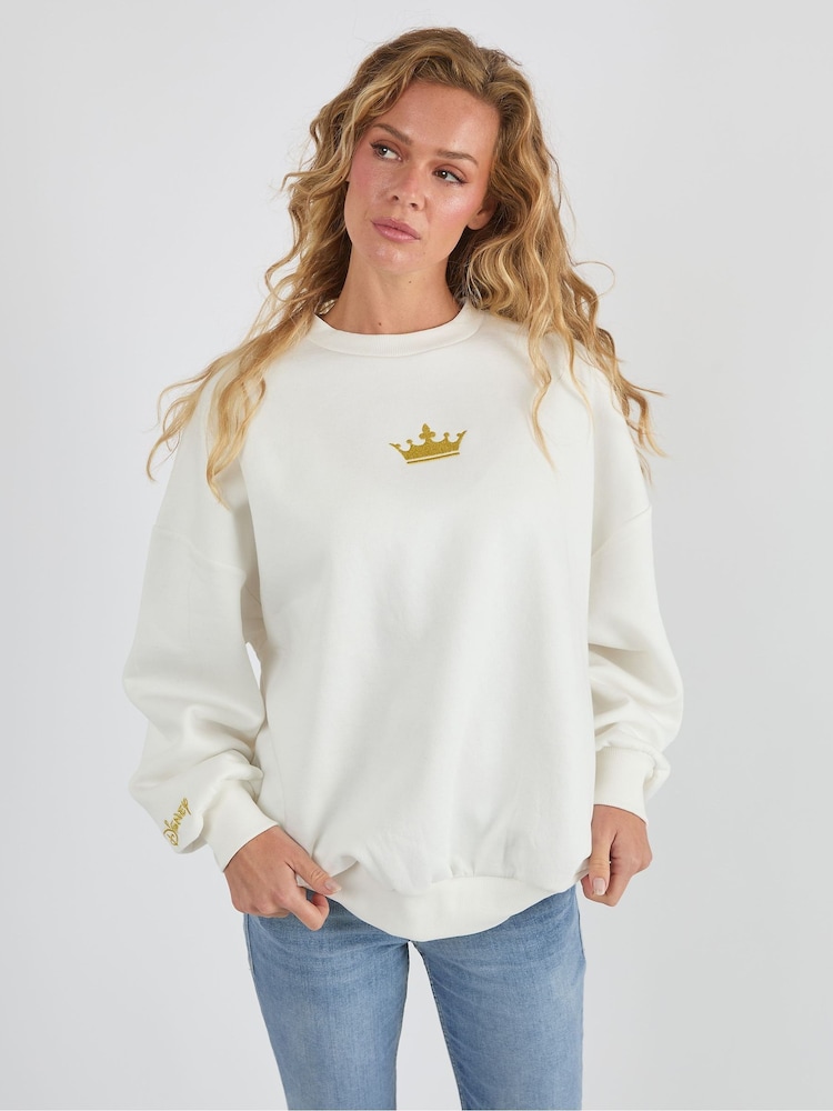 Skinnydip White Disney Princess Signature Sweatshirt - Image 1 of 4 Skinnydip White Disney Princess Signature Sweatshirt - Image 1 of 4