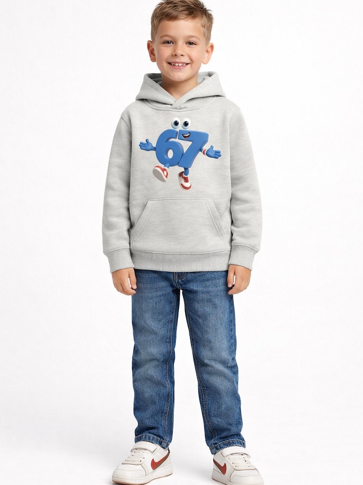 Brand Threads Grey Kids Brainrot Hoodie - Image 1 of 2