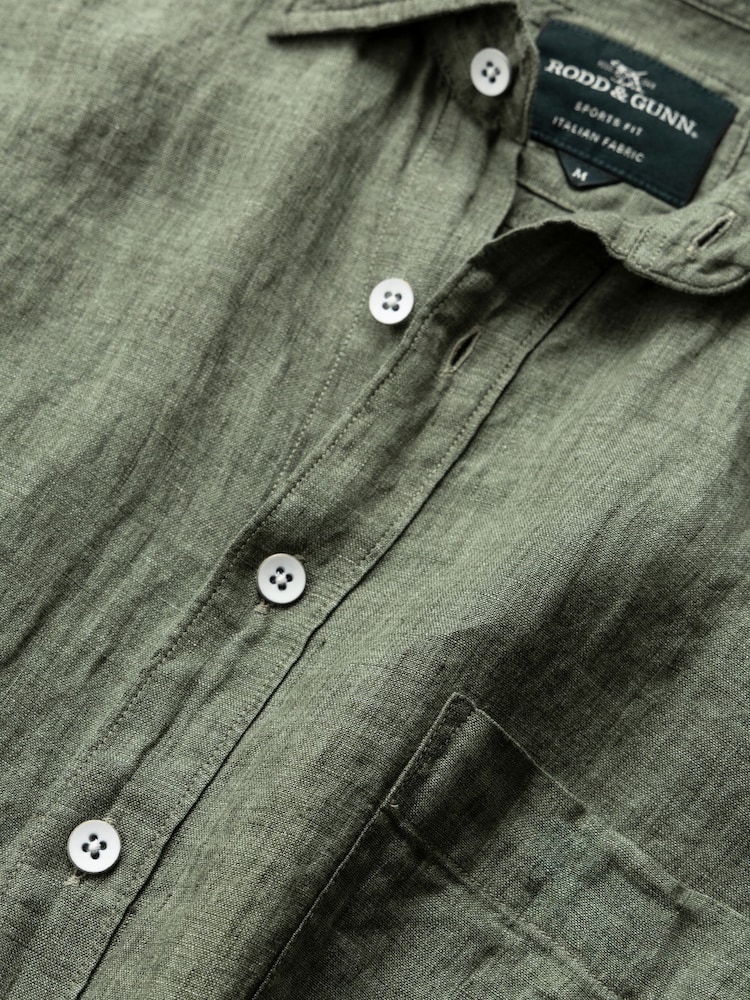 Rodd & Gunn Green Palm Beach Sports Fit Shirt - Image 5 of 5