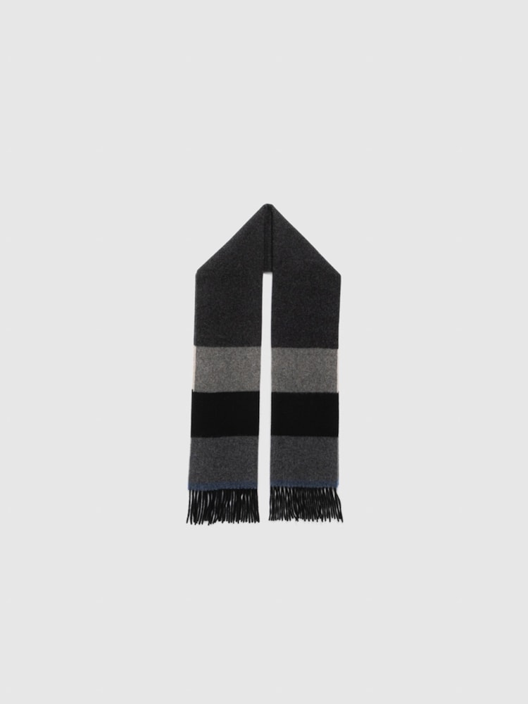 Rodd & Gunn Black Frankton Stripe Scarf - Image 2 of 3