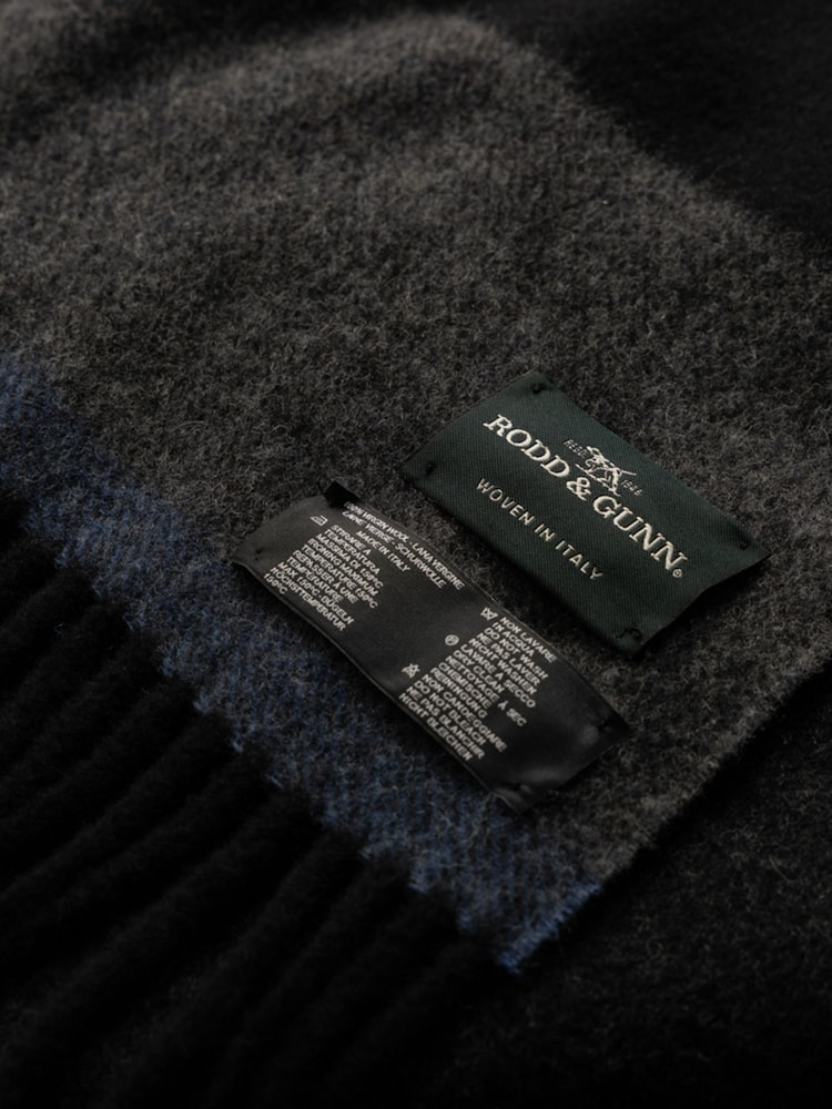 Rodd & Gunn Black Frankton Stripe Scarf - Image 3 of 3