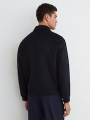 Reiss Navy Deluca Wool-Blend Flap-Pocket Bomber Jacket - Image 5 of 7