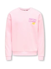 ONLY KIDS Pink Long Sleeve Lemon Back Print Sweat Top - Image 5 of 7