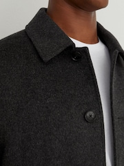 Reiss Charcoal Grey Deluca Wool-Blend Flap-Pocket Bomber Jacket - Image 3 of 7