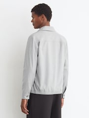 Reiss Soft Grey Penge Brushed Twin-Pocket Overshirt with Wool - Image 5 of 7