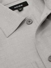 Reiss Soft Grey Penge Brushed Twin-Pocket Overshirt with Wool - Image 7 of 7