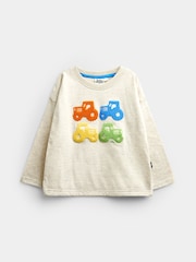 JoJo Maman Bébé Natural Tractor Appliqué Top - Image 1 of 4