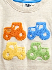 JoJo Maman Bébé Natural Tractor Appliqué Top - Image 4 of 4