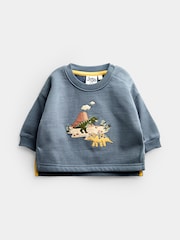 JoJo Maman Bébé Blue Dino 2-Piece Sweatshirt & Jogger Set - Image 2 of 7