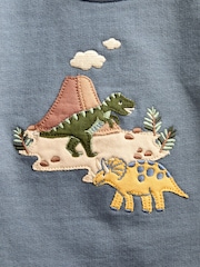 JoJo Maman Bébé Blue Dino 2-Piece Sweatshirt & Jogger Set - Image 7 of 7
