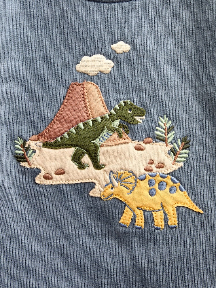 JoJo Maman Bébé Blue Dino 2-Piece Sweatshirt & Jogger Set - Image 7 of 7 JoJo Maman Bébé Blue Dino 2-Piece Sweatshirt & Jogger Set - Image 7 of 7