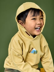 JoJo Maman Bébé Mustard Yellow Explorer Back Graphic Hoodie - Image 3 of 9