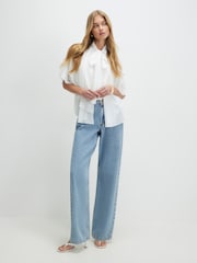 رداء عُلوي كاب بياقة طويلة بكشكشة من River Island - Image 3 of 4