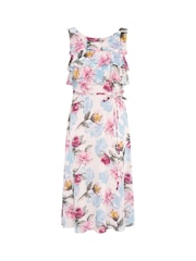 Gina Bacconi White Tulisa Sleeveless Floral Midi Dress - Image 9 of 9