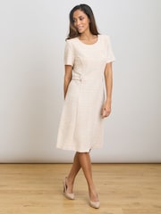 Gina Bacconi Pink Nara Boucle A Line Dress - Image 1 of 5
