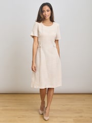 Gina Bacconi Pink Nara Boucle A Line Dress - Image 5 of 5
