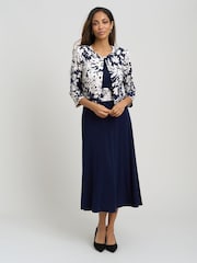 Gina Bacconi Blue Nell Stretch Jersey Dress & Jacket Set - Image 1 of 6