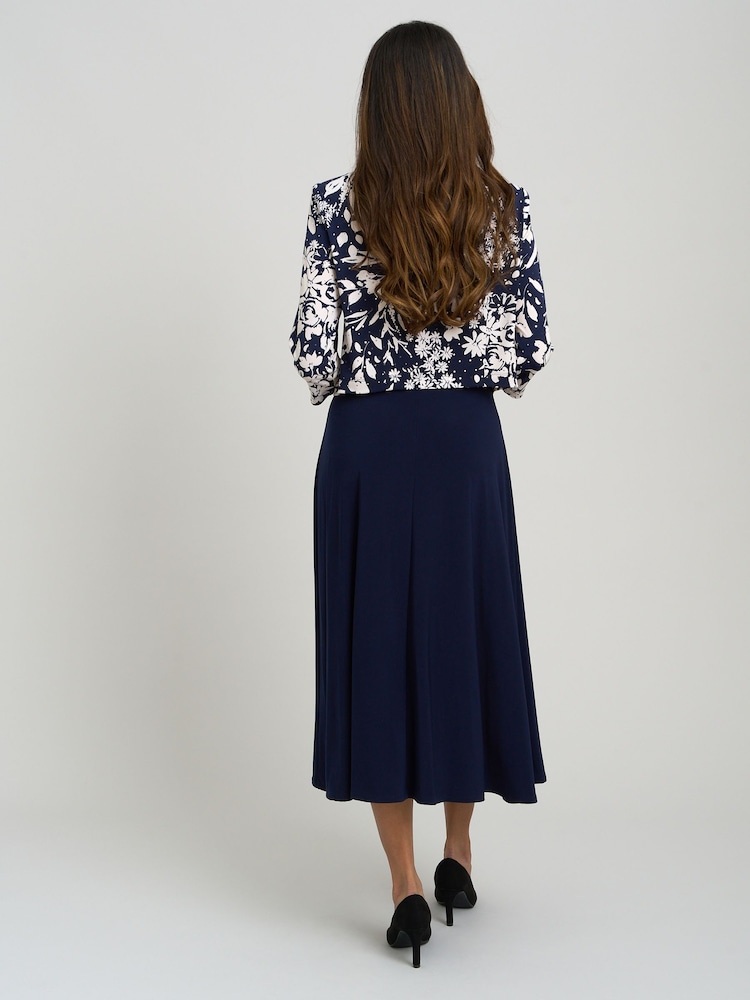 Gina Bacconi Blue Nell Stretch Jersey Dress & Jacket Set - Image 2 of 6 Gina Bacconi Blue Nell Stretch Jersey Dress & Jacket Set - Image 2 of 6