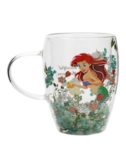 Disney Princess Green Floral Decorative Ariel Glass Mug - Image 2 of 5