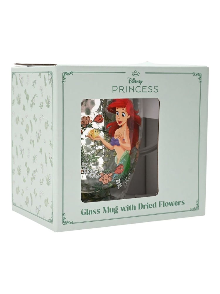 Disney Princess Green Floral Decorative Ariel Glass Mug - Image 5 of 5
