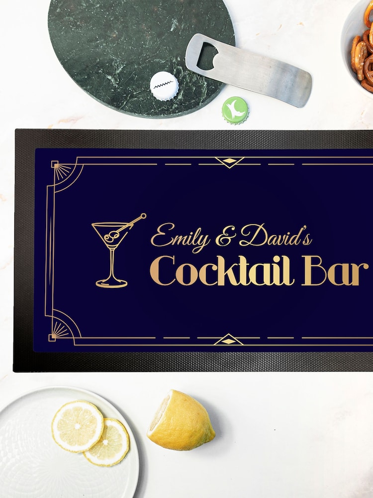Personalised Stylish Cocktail Bar Mat by Treat Republic - Image 1 of 5