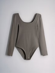 The Set 3 Pack Ribbed Long Sleeve Bodysuits Black/Brown/Cream - Image 3 of 6
