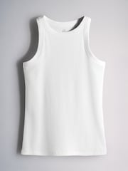 The Set 5 Pack Racer Ribbed Vests Grey/Black/Charcoal/White - Image 4 of 8