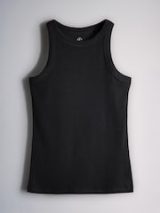 The Set 5 Pack Racer Ribbed Vests Grey/Black/Charcoal/White - Image 5 of 8