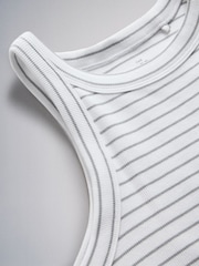 The Set 5 Pack Racer Ribbed Vests Grey/Black/Charcoal/White - Image 8 of 8