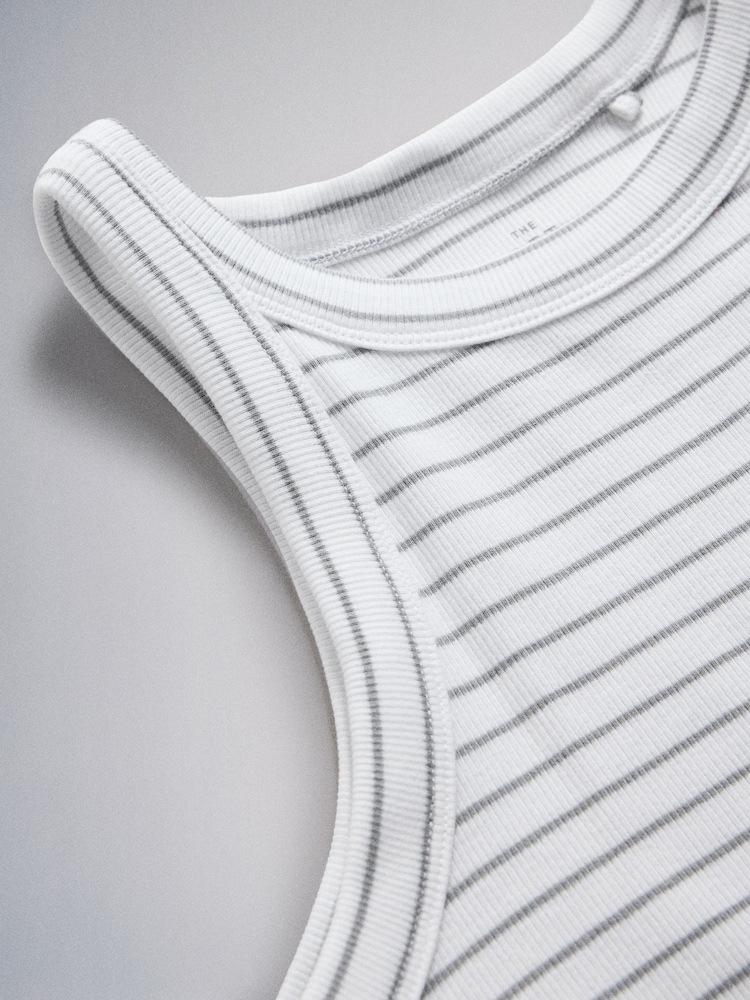 The Set 5 Pack Racer Ribbed Vests Grey/Black/Charcoal/White - Image 8 of 8