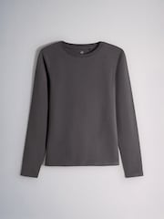 The Set 5 Pack Fitted Crew Neck Long Sleeve T-Shirts Grey - Image 5 of 8