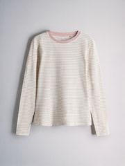 The Set 5 Pack Fitted Crew Neck Long Sleeve T-Shirts Pink/Cream/Stripe/Taupe - Image 4 of 8