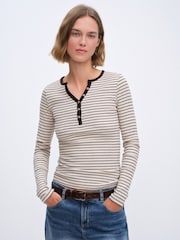 The Set 4 Pack Long Sleeve Button Henley T-Shirts Red/Green - Image 2 of 10