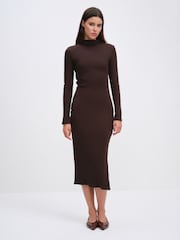 The Set 2 Pack High Neck Long Sleeve Jersey Dresses Multi - Image 1 of 7