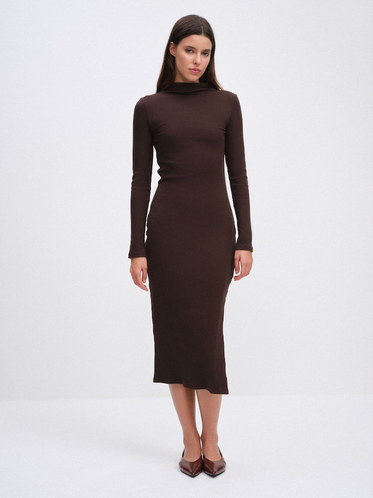 The Set 2 Pack High Neck Long Sleeve Jersey Dresses Multi - Image 1 of 7