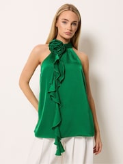 Star by Julien MacDonald Green Detachable Corsage Halter Top - Image 1 of 5