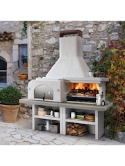 Palazzetti Anthracite Gargano 3 Masonry Barbecue with Wood Fired Oven - Image 2 of 6