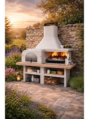 Palazzetti Anthracite Gargano 3 Masonry Barbecue with Wood Fired Oven - Image 3 of 6