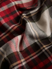 The Set 2 Pack Henley and Flannel Pyjamas Set Chocolate Brown Check/Cream Red Stripe - Image 7 of 7
