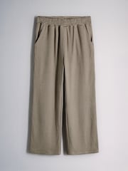 The Set Super Soft Slouchy Crew Neck and Straight Leg Lounge Co-Ord Set Brown/Cream Stripe - Image 3 of 5