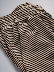 The Set Super Soft Slouchy Crew Neck and Straight Leg Lounge Co-Ord Set Brown/Cream Stripe - Image 4 of 5