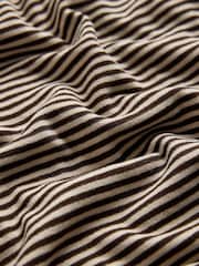 The Set Super Soft Slouchy Crew Neck and Straight Leg Lounge Co-Ord Set Brown/Cream Stripe - Image 5 of 5