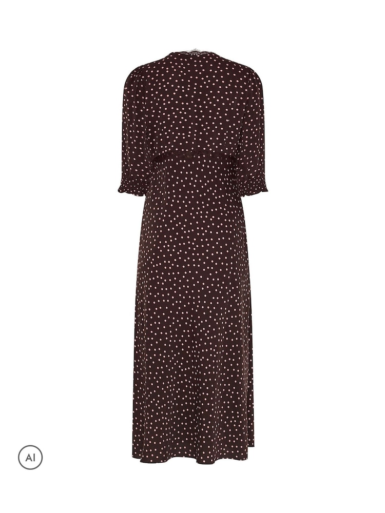 Star by Julien MacDonald Purple Polka Dot Satin Maxi Dress - Image 6 of 6 Star by Julien MacDonald Purple Polka Dot Satin Maxi Dress - Image 6 of 6