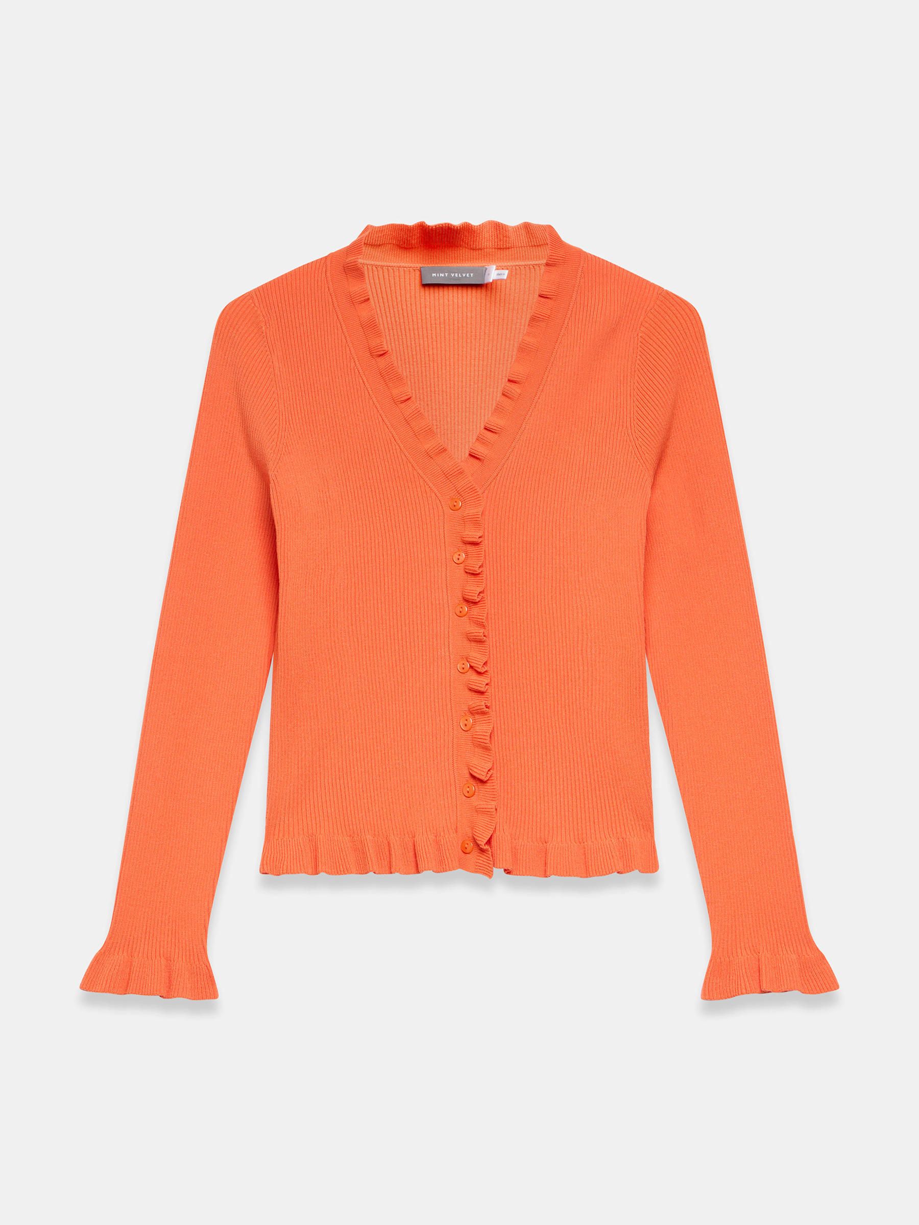 【YLEVE】COTTON CARDIGAN / ORANGE / 5 (XL) Buy Mint Velvet Orange Ruffle Detail Cardigan from Next USA