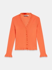 Mint Velvet Orange Ruffle Detail Cardigan - Image 7 of 8