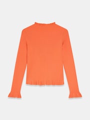 Mint Velvet Orange Ruffle Detail Cardigan - Image 8 of 8