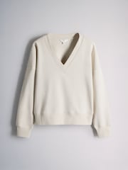 The Set V-Neck Cotton Loopback Crew Neck Sweatshirts 3 Pack Grey/Black/Grey Marl - Image 2 of 6