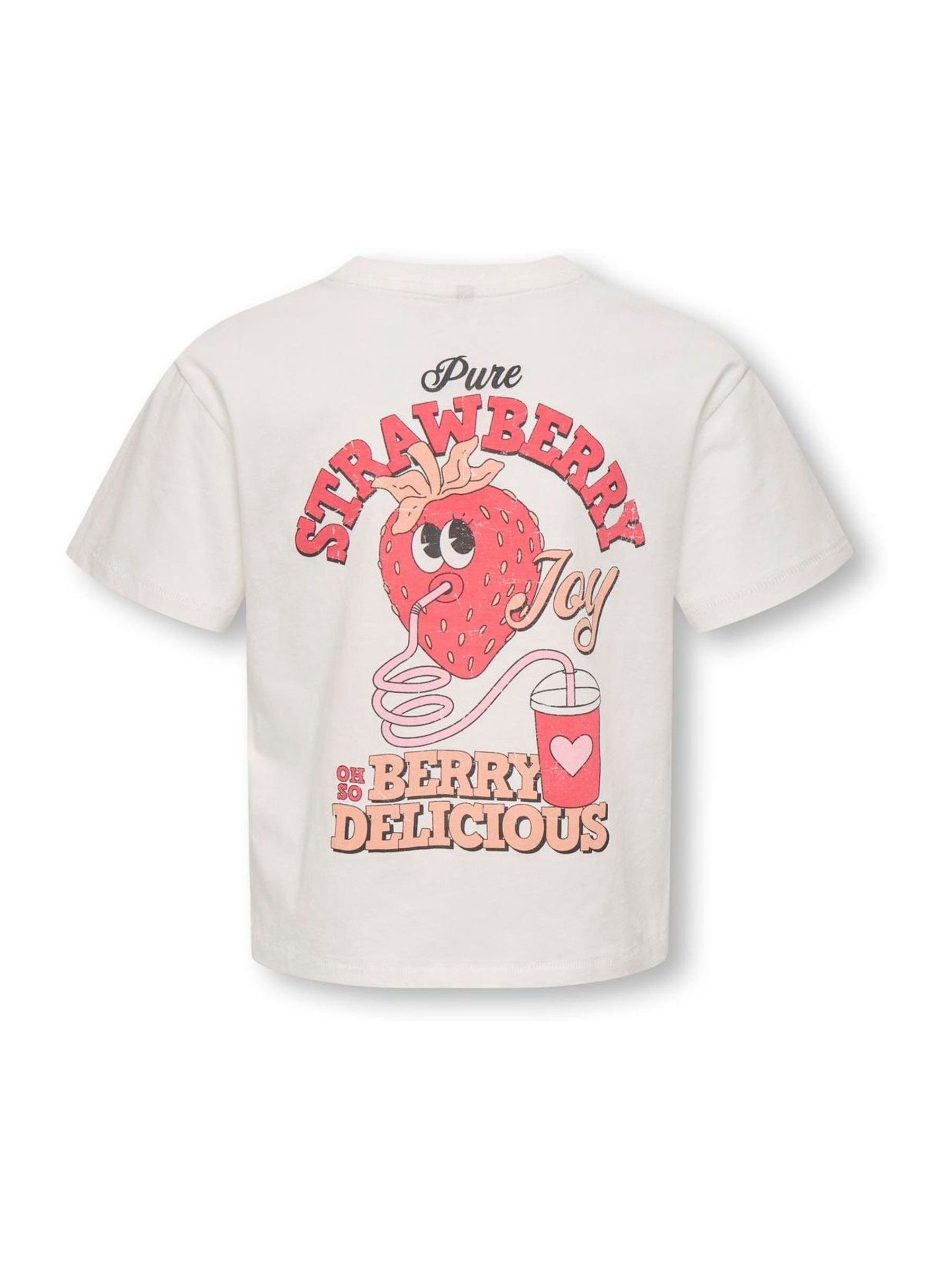 Buy ONLY KIDS White Strawberry Back Print T-Shirt from the Next UK