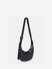 Whistles Black Small Sia Curved Crossbody Bag - Image 1 of 4