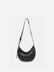 Whistles Black Small Sia Curved Crossbody Bag - Image 2 of 4